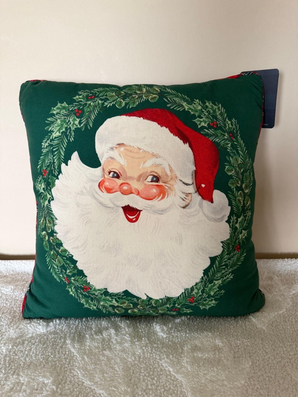 Brooks Brothers Holiday Christmas Santa 🧑🎄 Pillow Red Green Plaid NEW!